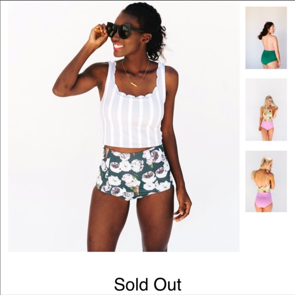 Kortni Jean ice cream floral swim bottoms